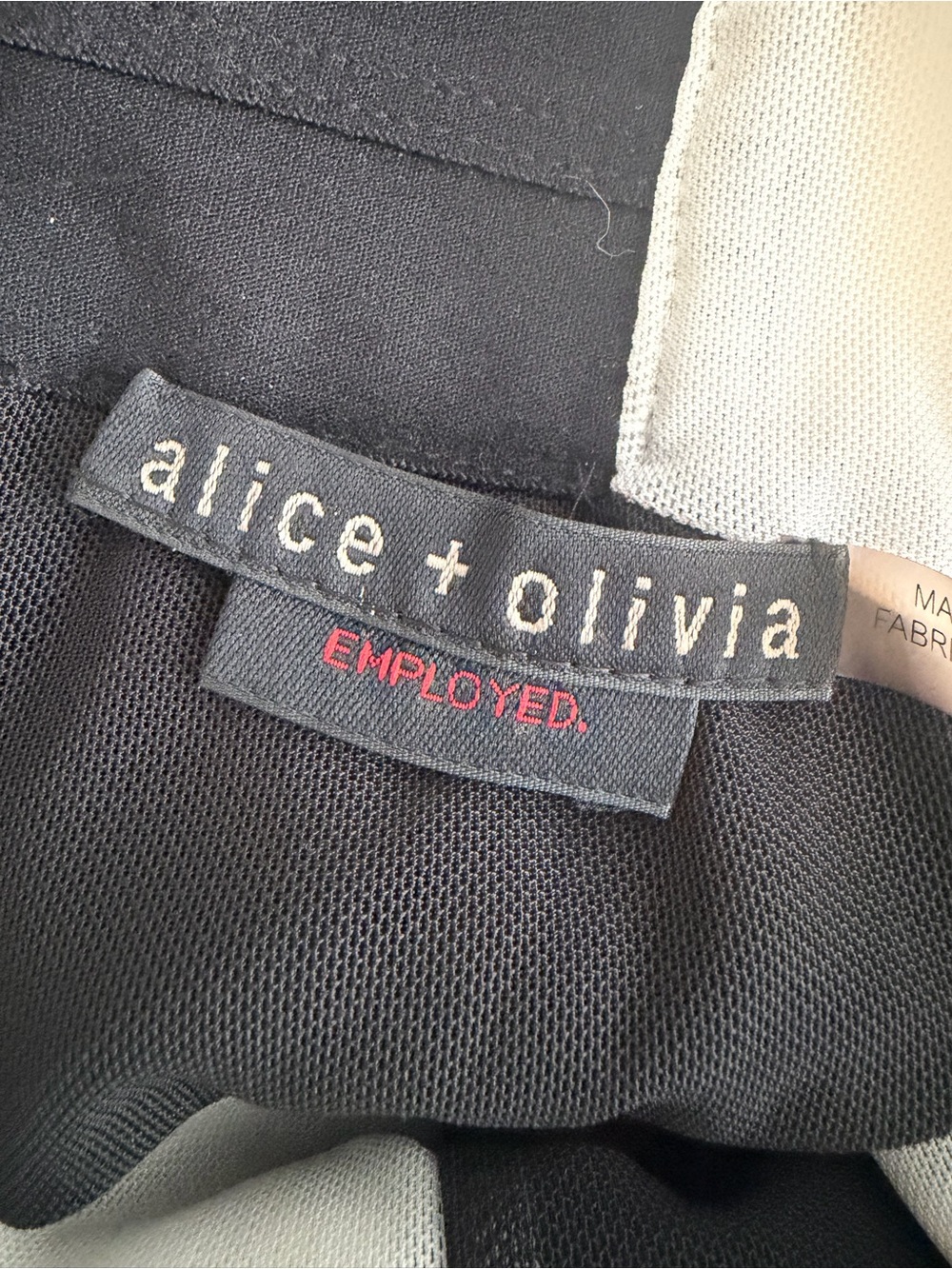 ALICE + OLIVIA Black Pencil Skirt White Waist Panels Designer S Classic Work - Picture 4 of 6